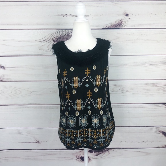 ANTHROPOLOGIE Akemi + Kin Firelight Fringe Tank S - Picture 3 of 8